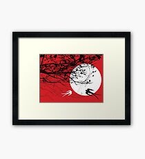 Oriental Swallows In Moonlight Framed Print