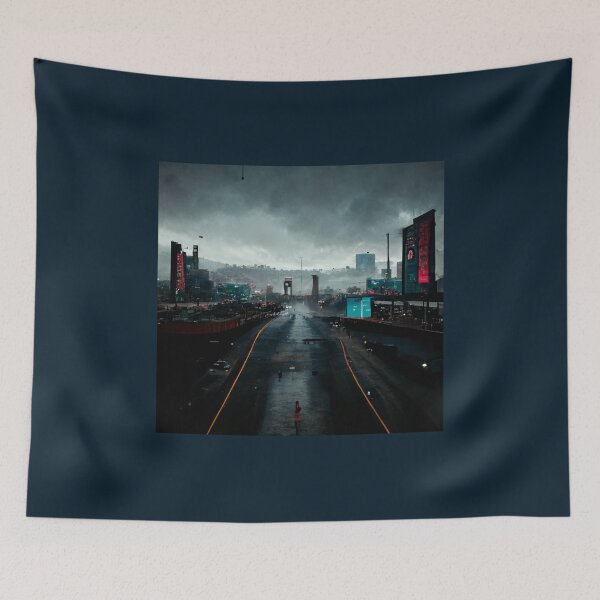 Item preview, A Lonely Road from an Empty City and a Young Girl Walking Alone in the Street designed and sold by FiniteRoyal.