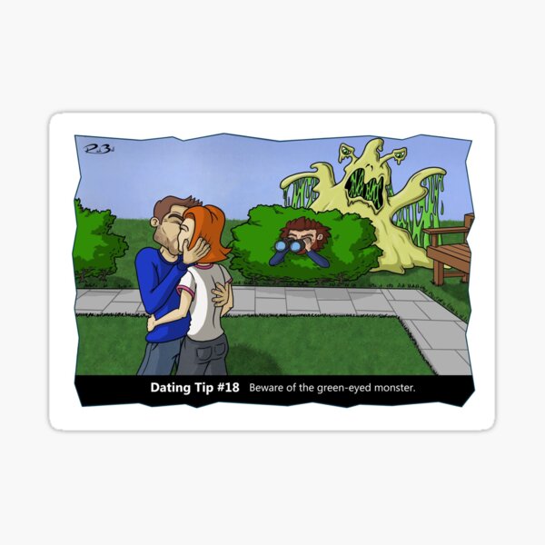Item preview, Dating Tip #18 Beware of the green eyed monster - funny card designed and sold by mmadcomics.