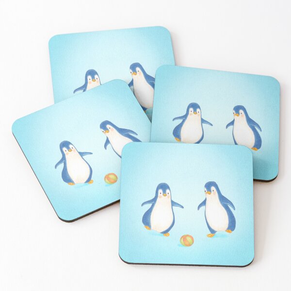 Item preview, cute penguins playing football designed and sold by EllenLambrichts.