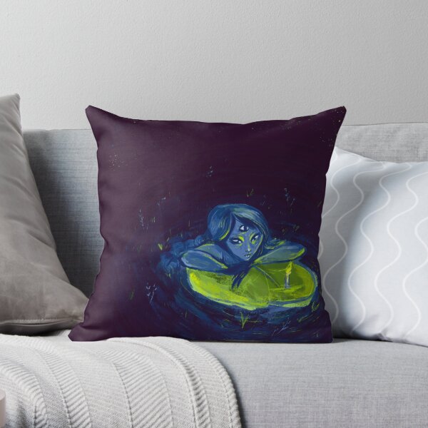 La sirène du nénuphar Throw Pillow