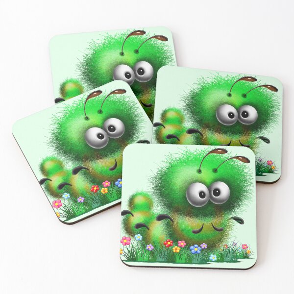 Item preview, Fluffy Caterpillar Worm Bug Funny Cartoon Character designed and sold by BluedarkArt.