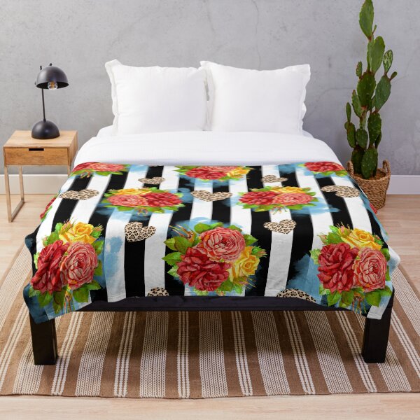 Item preview, Whimsical Floral Cheetah Striped Print designed and sold by Trimzz.