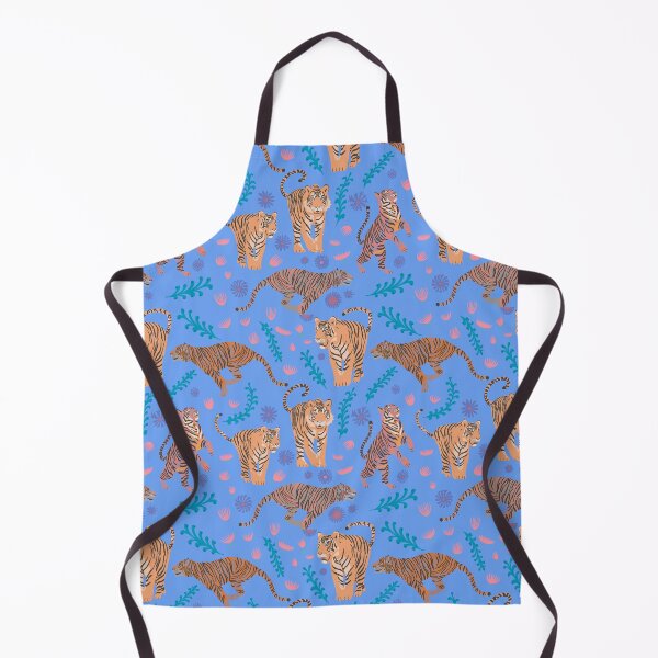Item preview, Tigers with flowers and plants on stripes purple designed and sold by Flyingwall.