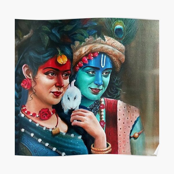 "RADHA KRISHNA PAINTING" Poster for Sale by banothsonu Redbubble