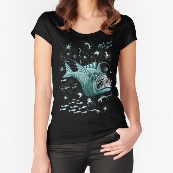Fish Abyssal Monster on deep ocean zone Fitted Scoop T-Shirt