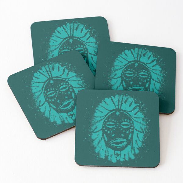 Item preview, Witchdoctor face in Teal Green designed and sold by Anomalypark.