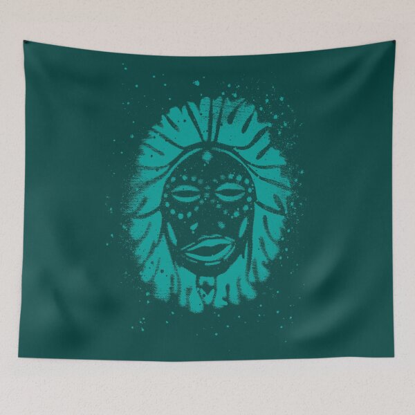 Item preview, Witchdoctor face in Teal Green designed and sold by Anomalypark.