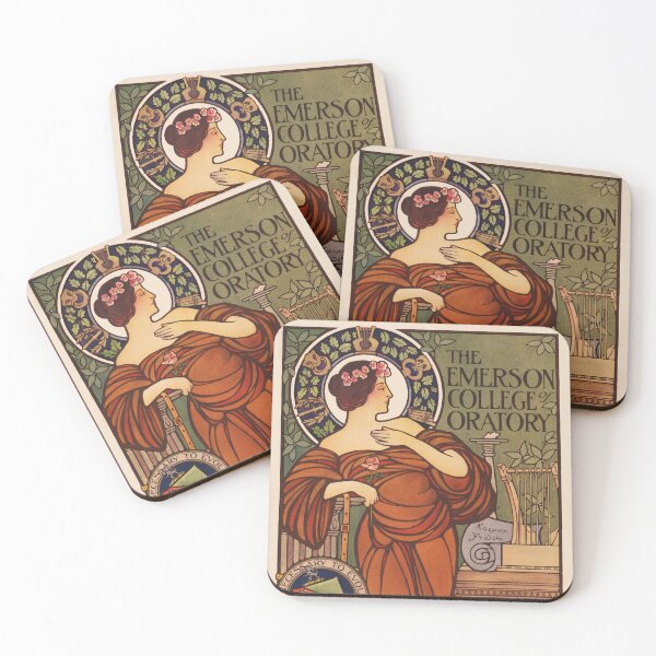 Item preview, The Emerson College of Oratory 1904 Vintage American Art Nouveau Poster designed and sold by retroposters.