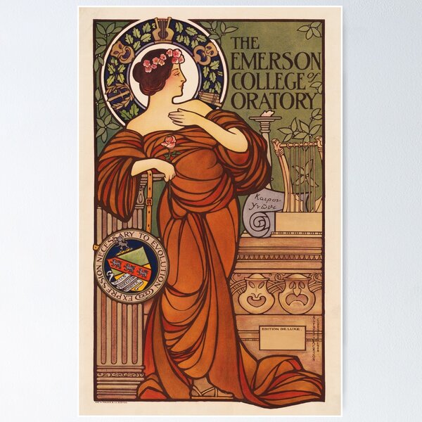 Item preview, The Emerson College of Oratory 1904 Vintage American Art Nouveau Poster designed and sold by retroposters.