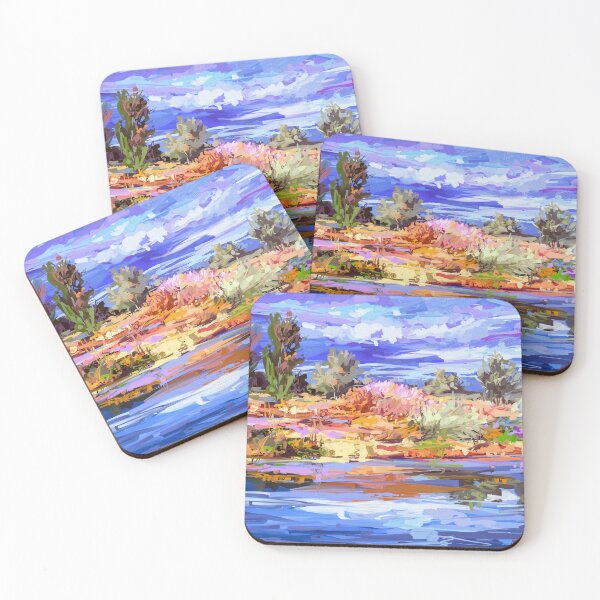 Item preview, Autumn sunny day digital oil painting, colorful landscape designed and sold by Mikko Tyllinen.