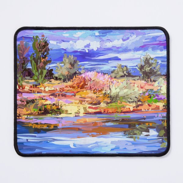 Item preview, Autumn sunny day digital oil painting, colorful landscape designed and sold by Mikko Tyllinen.
