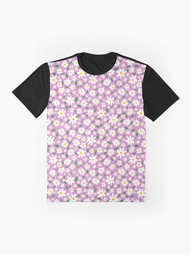 Aperçu 4 sur 5. T-shirt graphique avec l'œuvre Daisy Pattern créée et vendue par Mister-Lapin.