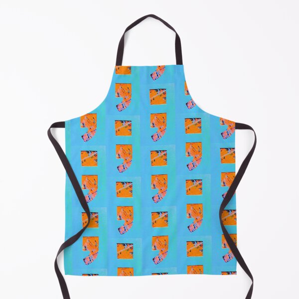 Item preview, Semicolon Survivor Symbol orange abstract paint blue designed and sold by Grey Robinson.