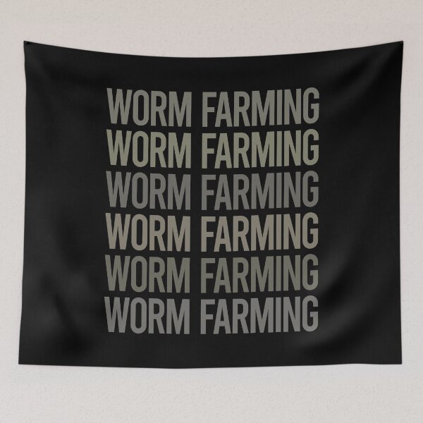 Item preview, Gray Text Art Worm Farming Farmer Vermiculture Vermicompost Vermicomposting designed and sold by TarynBrown3126.