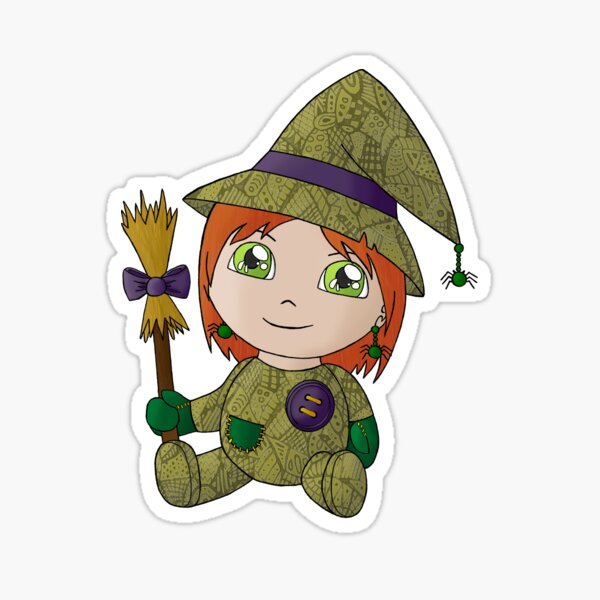 Little Witch Doll Sticker
