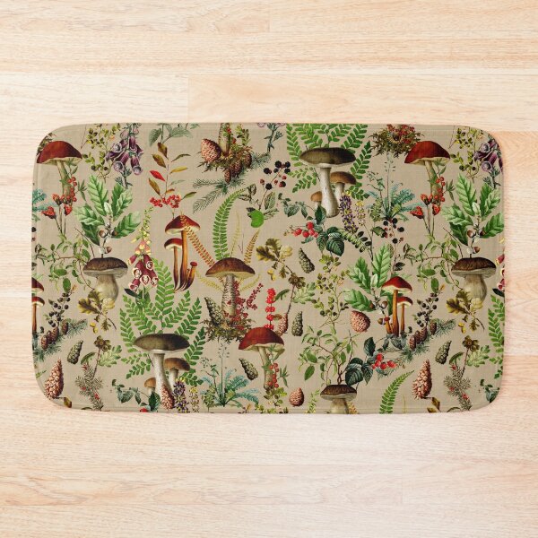 Item preview, Vintage Mushrooms Forest Botanical GardenPattern - Sepia Beige Nightgarden designed and sold by UtArt.