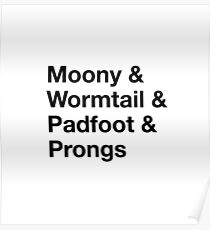 Moony, Wormtail, Padfoot, & Prongs Poster