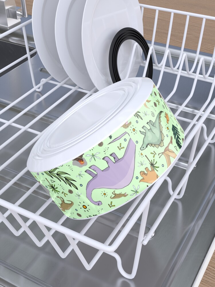 Alternate view of Dinosaurs in Green Pet Bowl