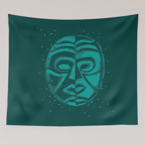 Item preview, Primal yin yang face in green designed and sold by Anomalypark.