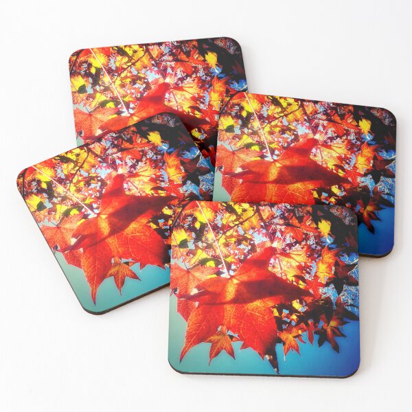 Item preview, Autumnal Hues Autumn Colors Orange Red Yellow Leaves with Blue Sky designed and sold by Beachy.
