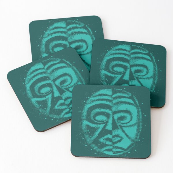 Item preview, Primal yin yang face in green designed and sold by Anomalypark.