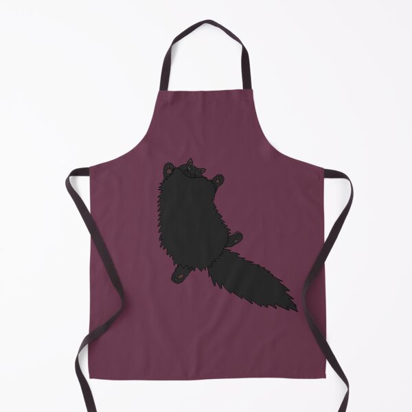 Item preview, Fluffy Black Cat Stretch - Plum Background designed and sold by EcoElsa.