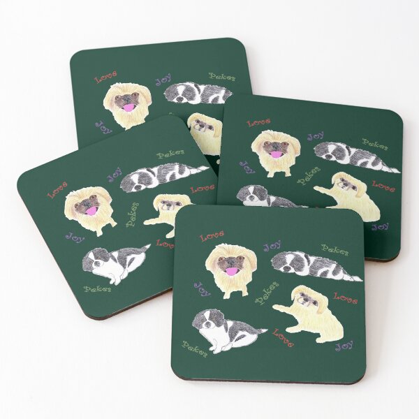 Item preview, Love, Joy, & Cute Peke Puppy Dogs (Green) designed and sold by DeeDeee1970.