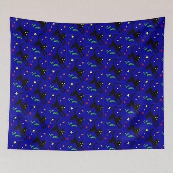 Item preview, Black Cat and Magic Stars designed and sold by MurphyMorganGifts.
