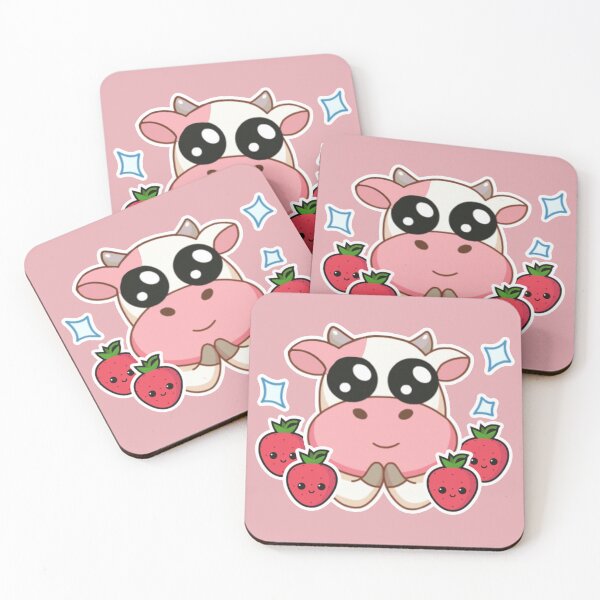Item preview, Strawberry cow kawaii designed and sold by AsKartongs.