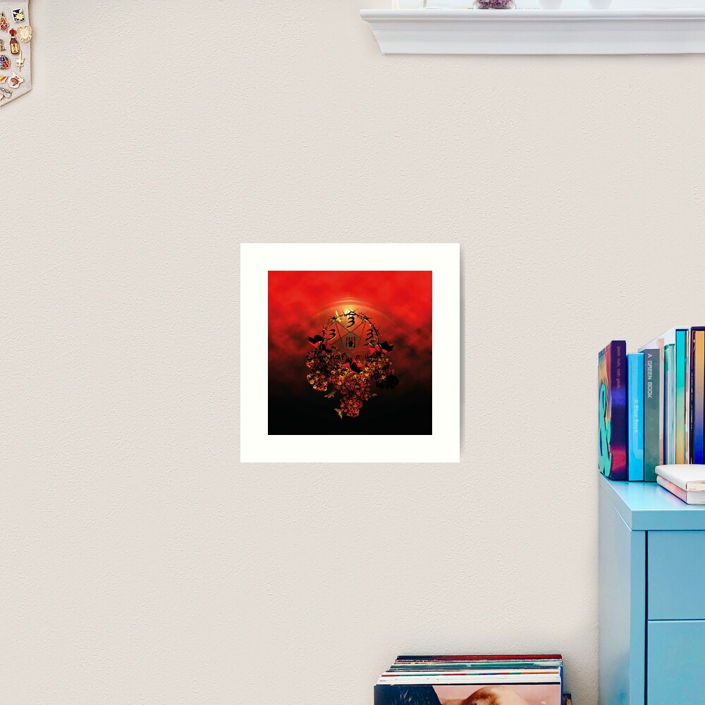 summoning circle pentagram - 333 half evil Art Print