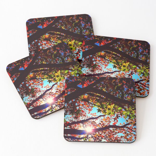 Item preview, Autumn Leaves Dark Tree Branches Sunshine Sunlit Glowing Leaves designed and sold by Beachy.