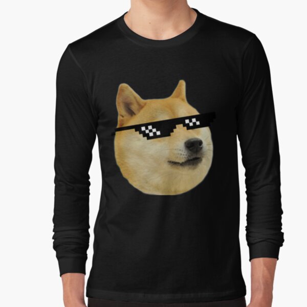 Doge (Roblox character) costume. We made a papier mache mask, tie-dyed a  long sleeve t-shirt, ironed on an ink jet transfer, and made shoulder packs  out of…