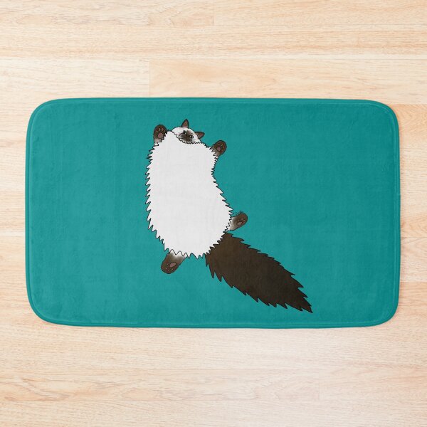 Item preview, Balinese Fluffy Cat Stretch - blue green background designed and sold by EcoElsa.