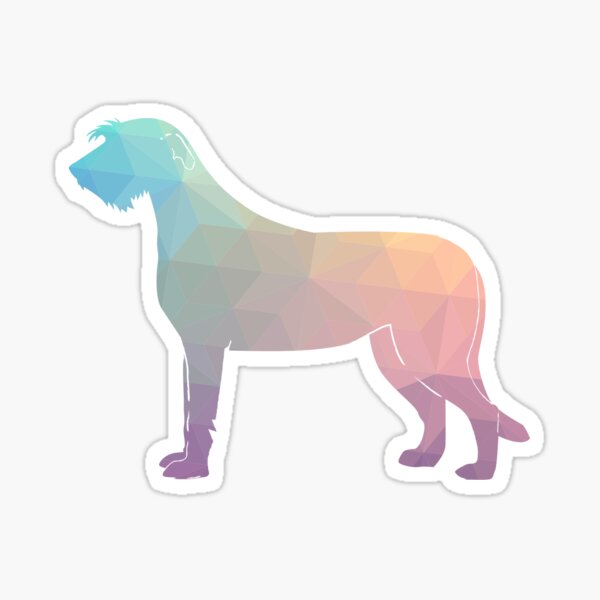 Irish Wolfhound - Geometric Pattern Silhouette Pastel Sticker