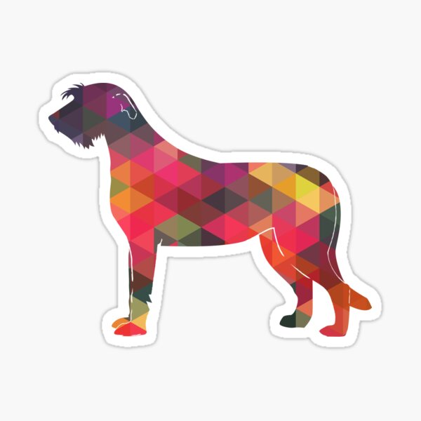 Irish Wolfhound - Geometric Pattern Silhouette Multi Sticker
