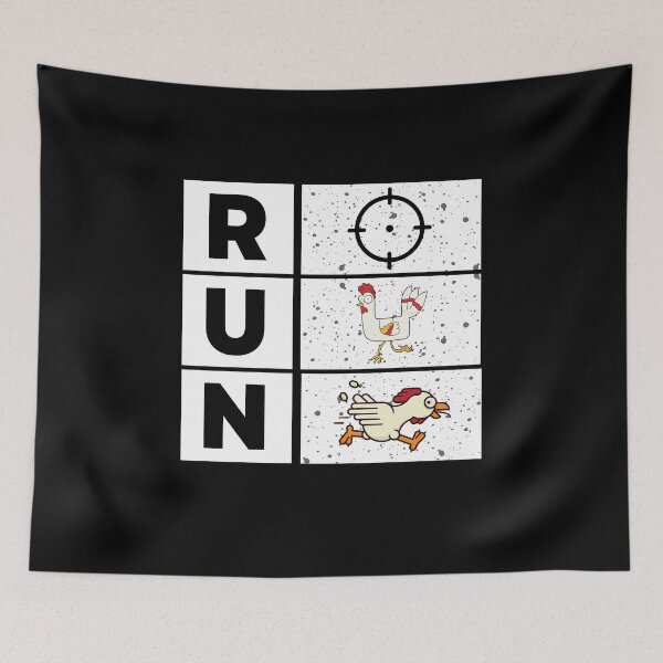 Item preview, Chicken running away from the target funny design designed and sold by Magic Touch  ⭐⭐⭐⭐⭐.
