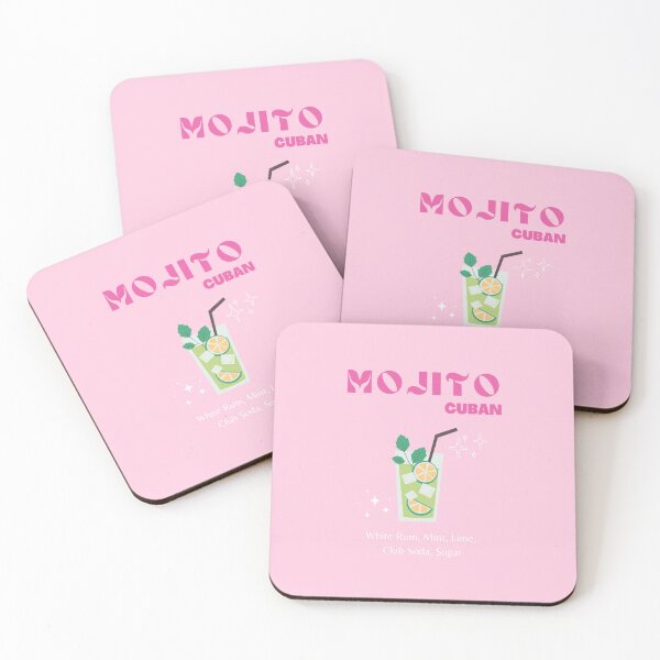 Artikelvorschau, Mojito, Cocktail, Getränke, Cocktailkunst, Pink Cocktail, Preppy, Pink entworfen und verkauft von Magic Love Art Print.