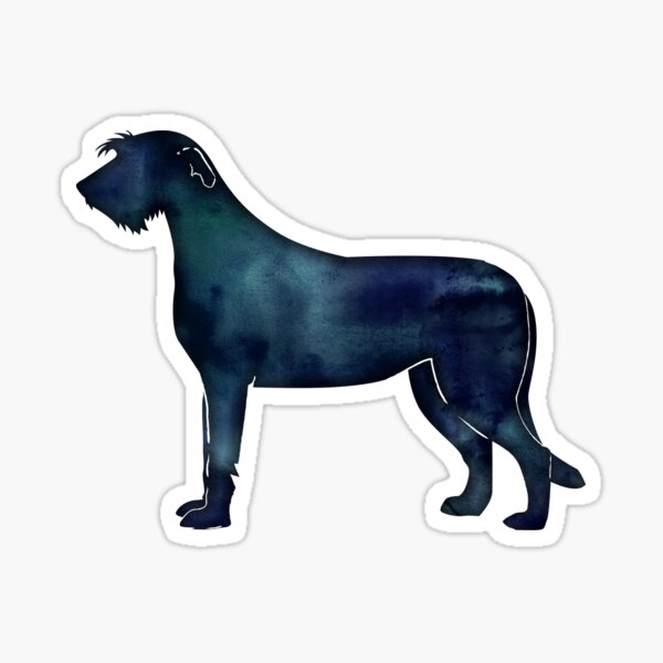 Irish Wolfhound - Black Watercolor Silhouette Sticker