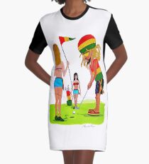 Rasta Ron golfing Graphic T-Shirt Dress