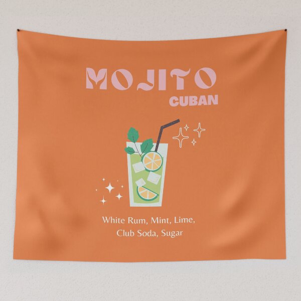 Item preview, Mojito, Cocktail, Drinks, Cocktail Art, Colorful Cocktail, Preppy, Orange designed and sold by Magic Love Art Print.