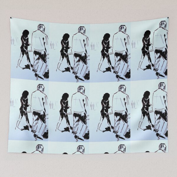 Item preview, Man and woman couple walking with purpose drawing designed and sold by MikeJory.