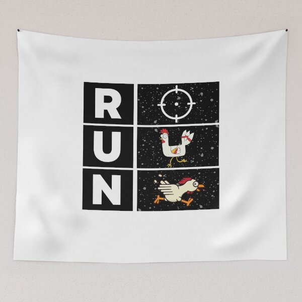 Item preview, Chicken running away from the target funny design designed and sold by Magic Touch  ⭐⭐⭐⭐⭐.