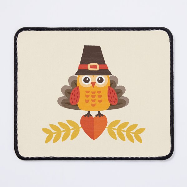 Item preview, Thanksgiving Owl in Turkey Costume and Pilgrim Hat designed and sold by Daisy Beatrice.