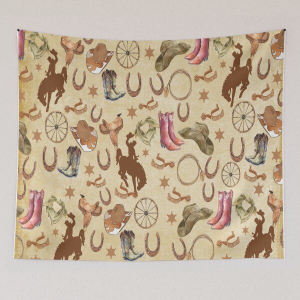 Item preview, Western Pattern - Spurs, Saddles, Rope, Cowboy Boots, Wagon Wheel designed and sold by handsoftime2020.