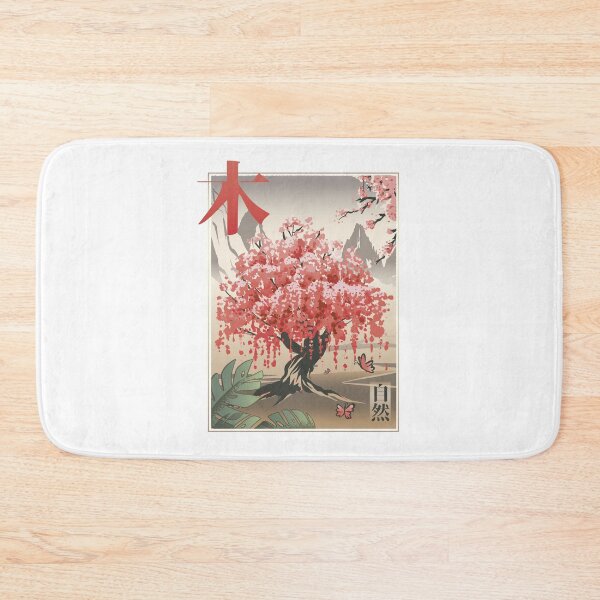 Item preview, Japanese picture with cherry tree and characters - Sakura designed and sold by Shirtey.