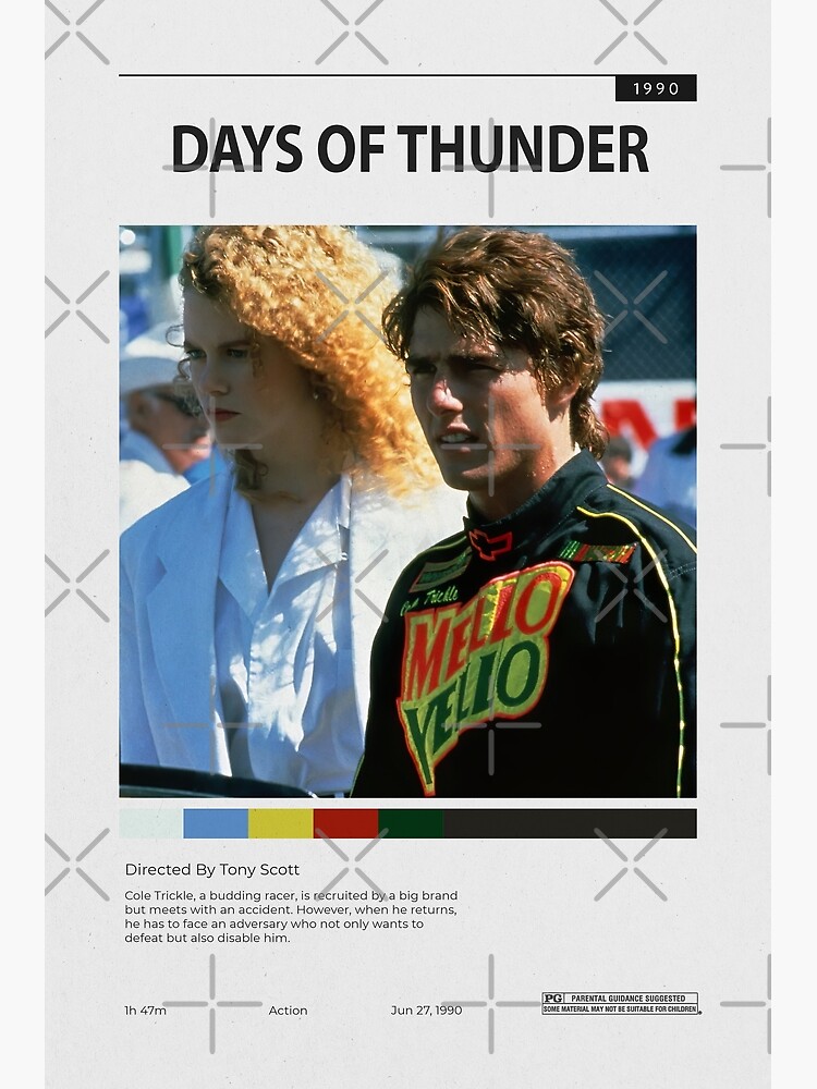  days of thunder movie poster 1990 action drama poster for sale by