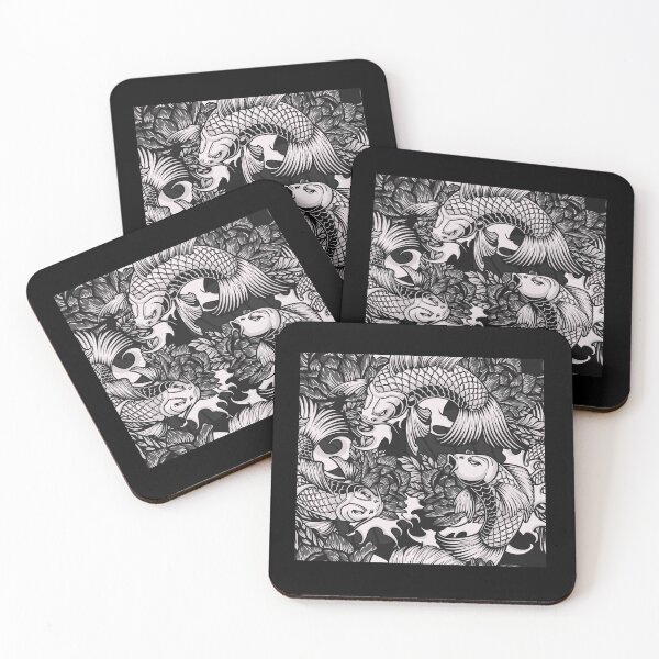 Item preview, Japanese Style Koi Carps Pattern Japanese Fishes Artwork designed and sold by SoccaTamam.