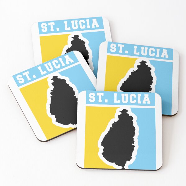 Item preview, St Lucia Colour Block Map designed and sold by IdentiTee Studios.