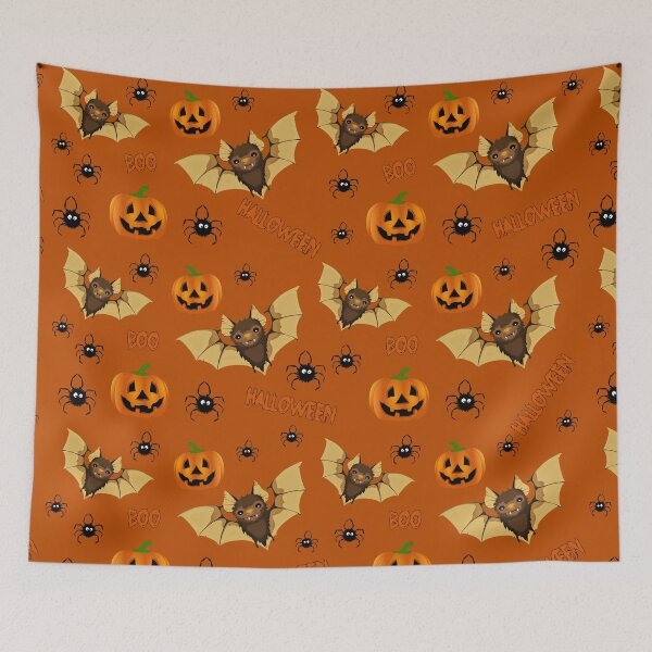 Item preview, Bat, pumpkin and spider pattern designed and sold by ValentinaHramov.